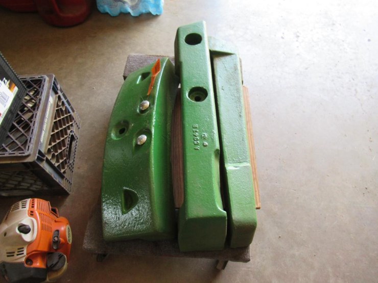 8881 • John Deere 2 Cylinder Tractor 3 Piece Front Weight Set Lot