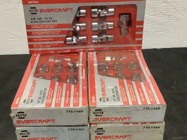 (5) Napa Evercraft 10pc 3/8" Flex Socket Sets Lot 225, August